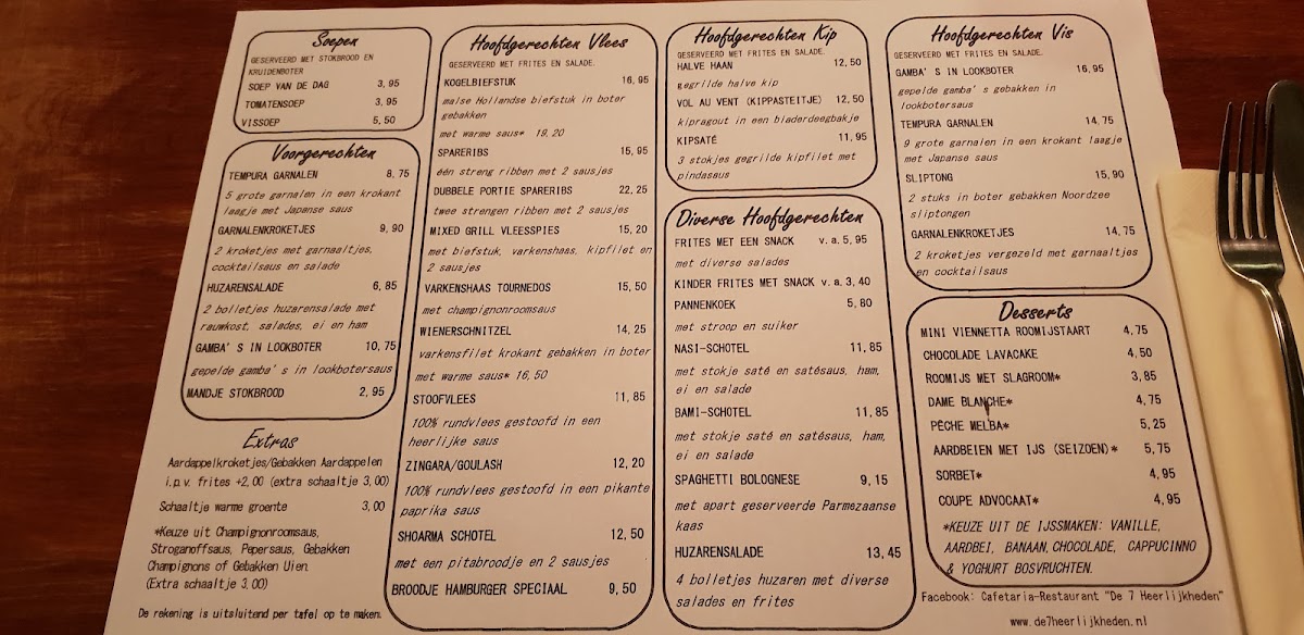 Menu Cafetaria Restaurant De 7 Heerlijkheden-2